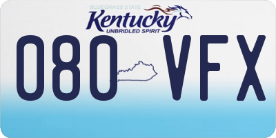 KY license plate 080VFX