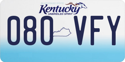 KY license plate 080VFY