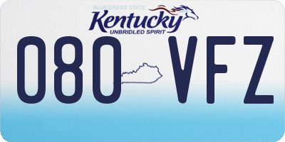 KY license plate 080VFZ