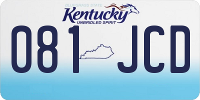 KY license plate 081JCD