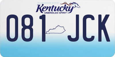 KY license plate 081JCK