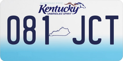 KY license plate 081JCT
