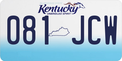 KY license plate 081JCW