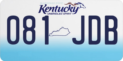 KY license plate 081JDB