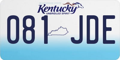 KY license plate 081JDE