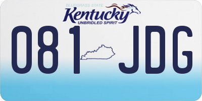 KY license plate 081JDG