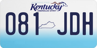 KY license plate 081JDH
