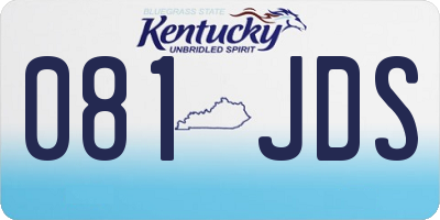 KY license plate 081JDS
