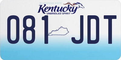 KY license plate 081JDT