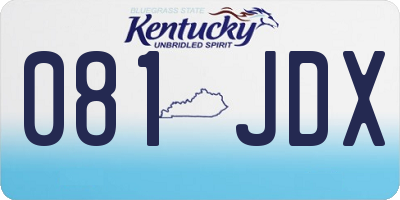 KY license plate 081JDX