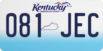 KY license plate 081JEC