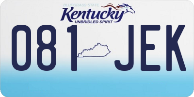 KY license plate 081JEK