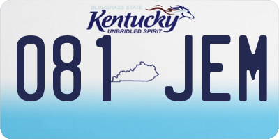 KY license plate 081JEM