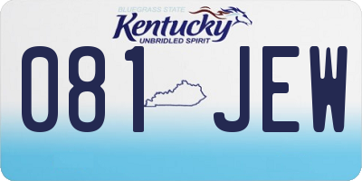 KY license plate 081JEW