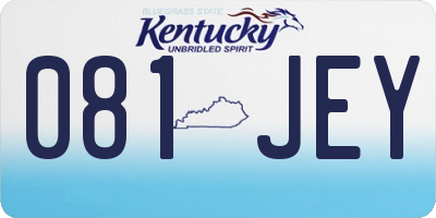 KY license plate 081JEY
