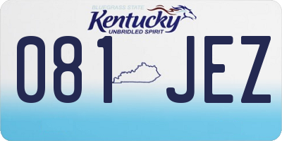 KY license plate 081JEZ