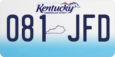 KY license plate 081JFD