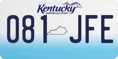 KY license plate 081JFE