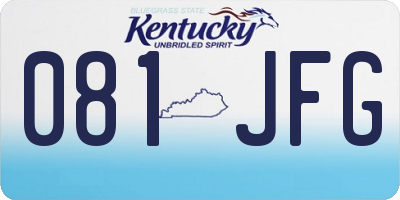 KY license plate 081JFG