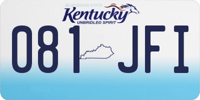 KY license plate 081JFI