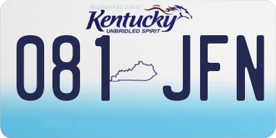 KY license plate 081JFN