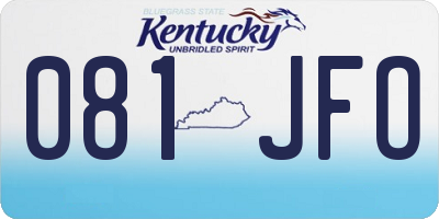 KY license plate 081JFO