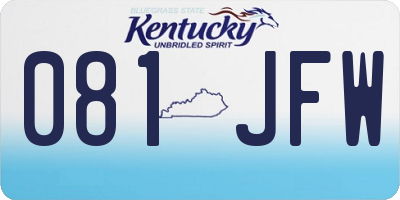 KY license plate 081JFW