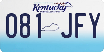KY license plate 081JFY