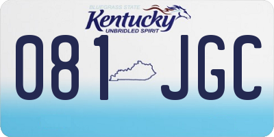 KY license plate 081JGC