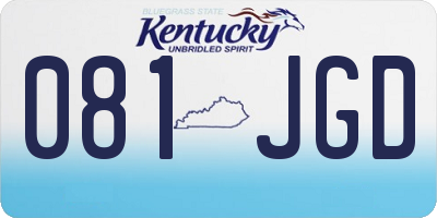 KY license plate 081JGD
