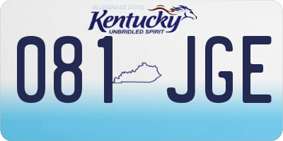 KY license plate 081JGE