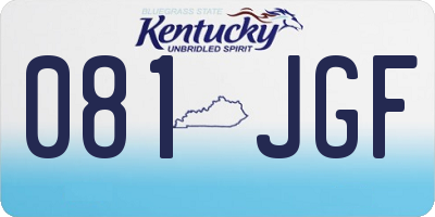 KY license plate 081JGF