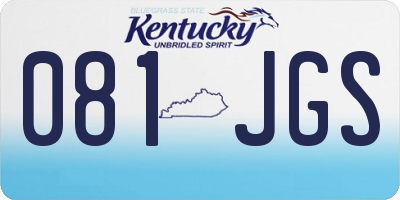 KY license plate 081JGS