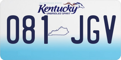 KY license plate 081JGV