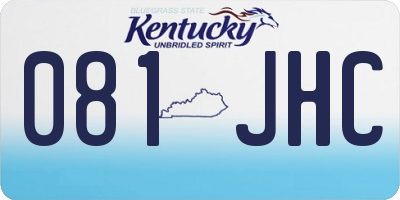 KY license plate 081JHC