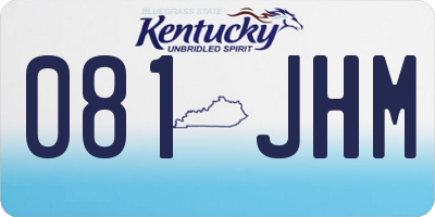 KY license plate 081JHM