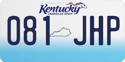 KY license plate 081JHP
