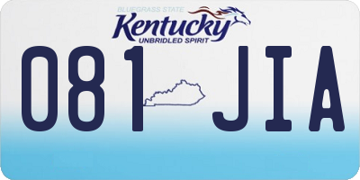 KY license plate 081JIA