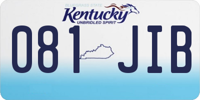 KY license plate 081JIB