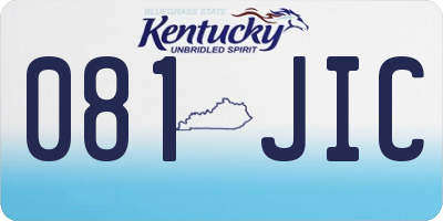 KY license plate 081JIC