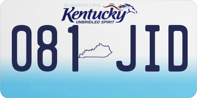 KY license plate 081JID
