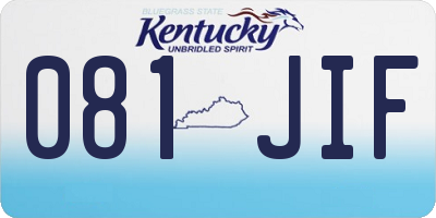 KY license plate 081JIF