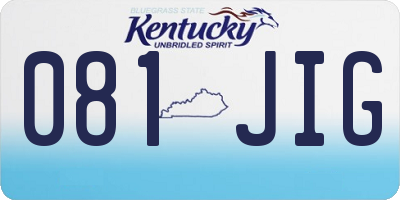 KY license plate 081JIG