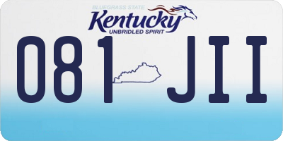 KY license plate 081JII
