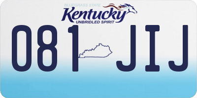 KY license plate 081JIJ