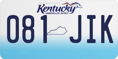 KY license plate 081JIK