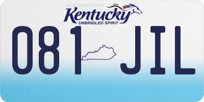 KY license plate 081JIL