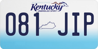 KY license plate 081JIP