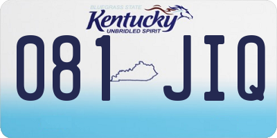 KY license plate 081JIQ