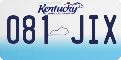 KY license plate 081JIX